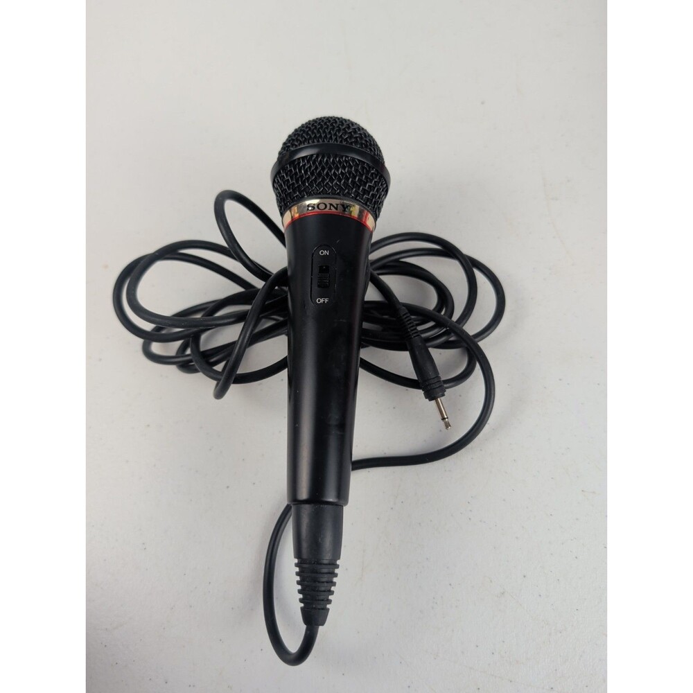 Sony F-V220 Dynamic Handheld Wired Microphone 3.5mm Plug Black Gray Accent